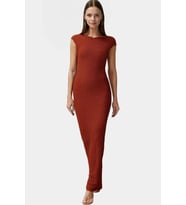 Kadın Örme Midi Elbise Bodycon Kalıp Kayık Yaka Yazlık Günlük Şık Yaz Aylarının Vazgeçilmezi