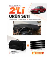 e-biz ROVER 45 (1999-2005) Uyumlu Torpido Örtüsü + Tay Tüyü Bagaj Çantası Seti - Siyah - RO002