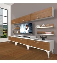Decoraktiv Ekoflex 8Y Slm Silver Tv Ünitesi Tv Sehpası - Beyaz Ceviz (Beyaz - Ceviz)
