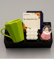 Yeşil Kupa & Bubble Mum & Pembe Küre
