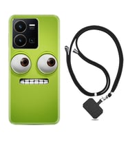 Vivo Y22 Kılıf Resimli Boyun Askılı İpli Desenli Silikon Series Green 1832