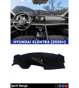 Hyundai Elantra 2020+ 3d Torpido Koruma Kılıfı - Ön Göğüs Kaplama - Mavi Şerit