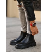 Shoetyle - Siyah Hakiki Deri Erkek Chelsea Bot 101-9046