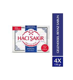 Hacı Şakir Katı Sabun 4 X 150 gr Doğal 600 Gr