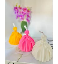Şık Kadın Elbisesi Dekoratif Kokulu Mum / Chic Lady Dress Decorative Candle (Beyaz)