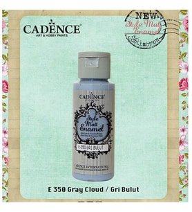 Cadence Style Matt Enamel Cam & Porselen Boyası 59 ml. E-350 Gri Bulut 