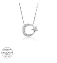Swarovski Taşlı Gümüş Ayyıldız Bayan Kolye