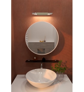 Oval Aynalı Banyo Dolabı Beyaz