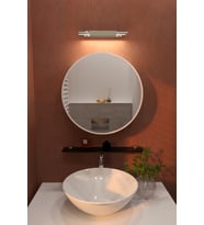 Oval Aynalı Banyo Dolabı Beyaz