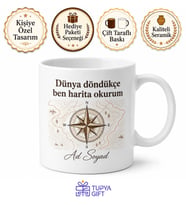 Haritaların Fatihi Coğrafyacı Esprili Çay Kupası Hediye Bardak