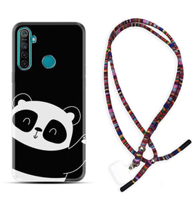 Realme 5i 5 Pro 6i 7 Pro 8 Kılıf Boyun Asklı Rasta Silikon Bay Bay Panda 1784