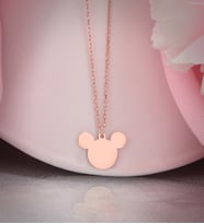Mickey Mouse Gümüş Rose Kolye