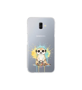 Samsung Galaxy J6+ Plus ile Uyumlu Splash Mirket Tasarımlı Şeffaf Silikon Kılıf
