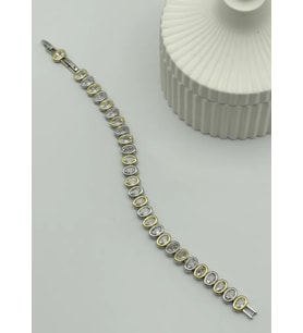 Çelik Mix Taşlı Su Yolu Bileklik - 25-blk104