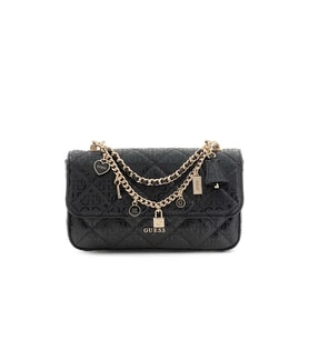 Guess Libby Kapaklı Çapraz Askılı Kadın Siyah El Çantası HWGG9912200-BLA