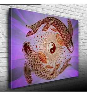 Yin Yang Fish Poster Kanvas Tablo 50 x 70