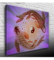 Yin Yang Fish Poster Kanvas Tablo 50 x 70