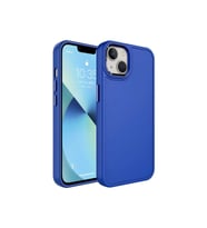 Apple iPhone 14 Plus Uyumlu Kılıf Metal Çerçeve ve Buton Tasarımlı Sert Zore Botox Kapak (Lacivert)