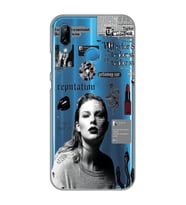 Huawei P20 Lite Uyumlu Taylor Swift Desenli Şeffaf Telefon Kılıfı