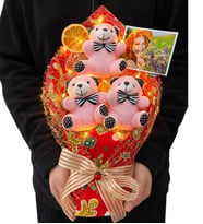 Kişiye Özel Fotoğraflı Premium Pembe Ayıcık Buketi – LED Işıklı Tasarım (35 cm)