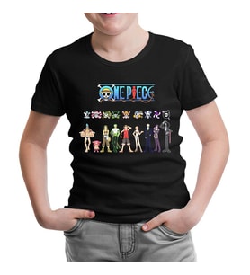 One Piece Siyah Çocuk Tshirt