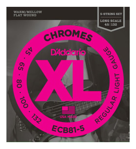 D’Addario ECB81-5 Bass Gitar Tel Seti 5 Telli Chromes Regular Light