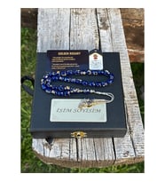 ALTINLI TESBİH-HARF KOMBİNLİ- ALTIN PARÇACIKLI - GOLDEN ROSARY-DIŞINA İSİM YAZILABİLİR KARE KUTULU