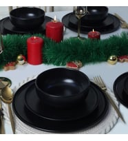 Keramika Nordic Mat Siyah Yemek Takımı 18 Parça 6 Kişilik 956