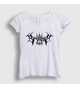 Presmono Kadın Beyaz Logo Metal Brymir T-Shirt 527759tt (Beyaz)