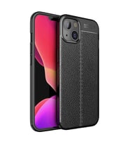 Coverzone, iPhone 14 Pro ile uyumlu k?l?f Deri soft case tozdan ve Kirden Koruyan Niss Silikon iPhone 14 Pro ile uyumlu Deri G�r�n�ml� Siyah K?l?f