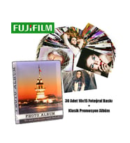 FUJİFİLM 30 adet 10x15 Fotoğraf Baskı + 36 Adet Fotoğraf Kapasiteli Boş Albüm - FUJİFİLM Solmaz Baskı