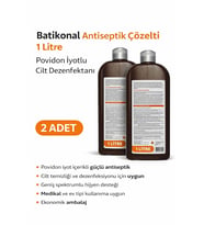 Povidon İyotlu Baticonal Antiseptik Çözelti 1 Litre X 2 Adet Cilt Dezenfektanı Solüsyon
