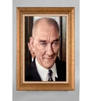 Altın Varaklı Paspartulu Çerçeveli Atatürk Tablo sd853