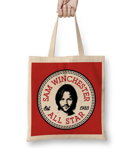 Sam Winchester Supernatural All Star Converse Logo Bez Çanta Uzun Saplı