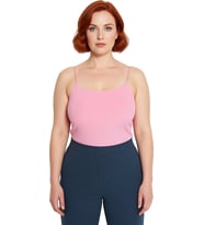 Kadın Crop Fitilli Kaşkorse Bluz Kare Yaka İnce Askılı Günlük Giyim İçin Polyester Elastan Karışımı
