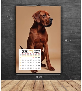 2027 DUVAR TAKVİMİ - KÖPEK KONSEPT - 33X48 CM