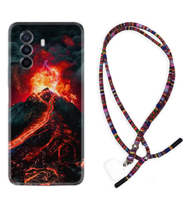 Huawei Nova Y70 Y90 Nova 9 SE  Kılıf Boyun Asklı Rasta Silikon Yanardağ 1611