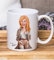 Kişiye Özel Karikatürlü Kadın Tasarımlı Beyaz Kupa Bardak-113, Arkadaşa Hediye , Karikatürlü Kupa Bardak