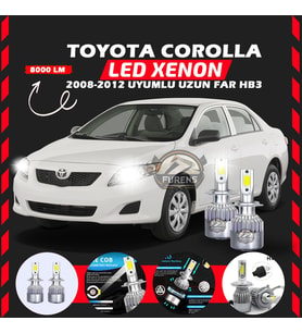 Toyota Corolla 2008-2012 Uzun Far Uyumlu Şimşek Etkili Led Xenon Performance Series HB3