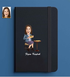 Kişiye Özel Kadın Model 13x21 Siyah Defter-16