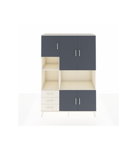 Hyperion Dolap 9 Raflı 3 Çekmeceli 5 Kapaklı 132x44x195 Aytaşı-Antrasit/Aytaşı