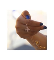 Küçük Haç Kolye, Kudüs Haçı Kolye, Jerusalem Gümüş Kolye, Hristiyan Kolyesi (Rose Gold Altın)