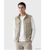 LCWAIKIKI Classic Bej Regular Fit Dik Yaka Erkek Avcı Yeleği