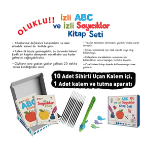 İzli Abc ve Sayıcıklar Kitabları Oluklu Seti (1AdetSihirliUçanKalem-TutmaAparatı, 10 Adet Kalem İçi)