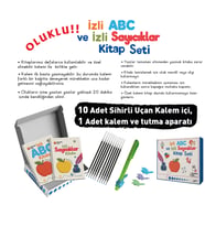 İzli Abc ve Sayıcıklar Kitabları Oluklu Seti (1AdetSihirliUçanKalem-TutmaAparatı, 10 Adet Kalem İçi)