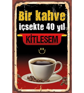 Çay Ve Kahve Temalı Retro Ahşap Poster