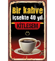 Çay Ve Kahve Temalı Retro Ahşap Poster
