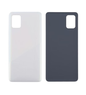 Samsung A31 Arka Pil Kapağı, LOGOLU, Lens Hariç (Beyaz)