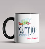 Kişiye Özel Kimya Öğretmeni Tasarım Siyah Renk Kupa Bardak 7 (Siyah)