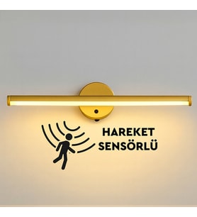 Gold Sensörlü Yapışkanlı Kablosuz Pilli Gün Işığı Led Aplik